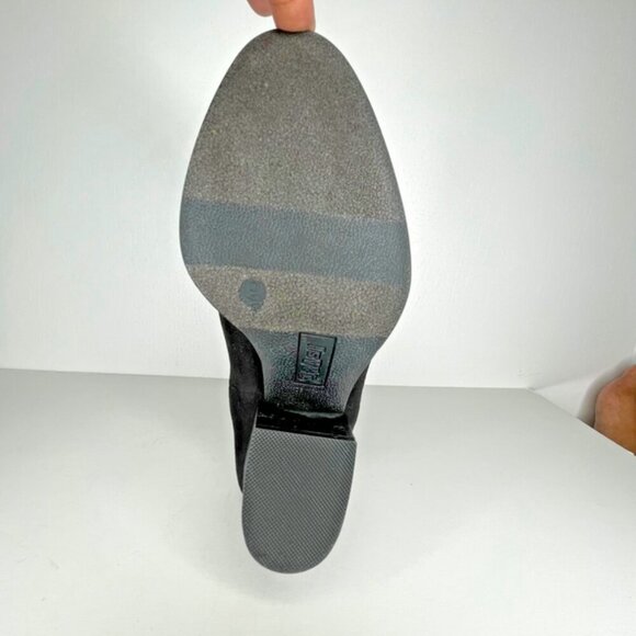 Brash Women's Faux Suede Black Ankle Slip On Open Back Chunky Heel Mules Boots 9 - Picture 6 of 9